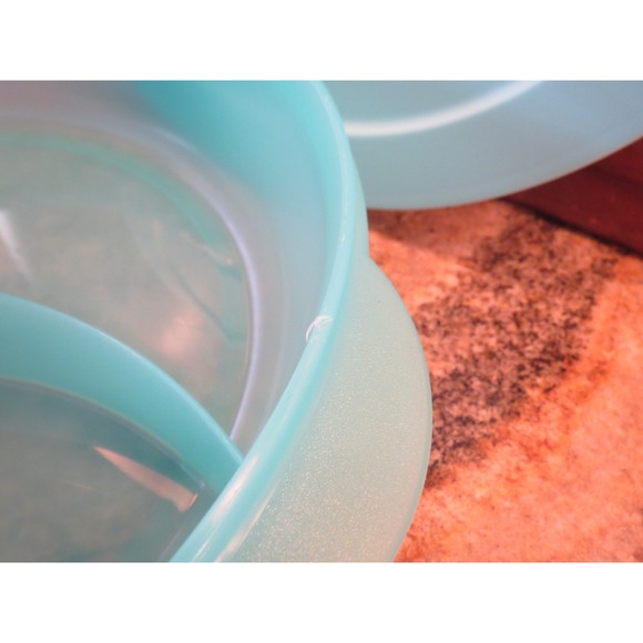 Tupperware 3284C-1 Crystal Wave Microwave Divided Dish Bowl & Lid 10" 7374A-1 - Picture 5 of 5